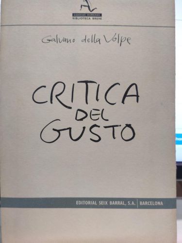 CRÍTICA DEL GUSTO.