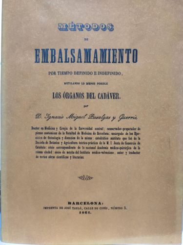 MÉTODOS DE EMBALSAMAMIENTO por tiempo definido e indefinido, mutilando lo menos posible los órganos del cadáver.